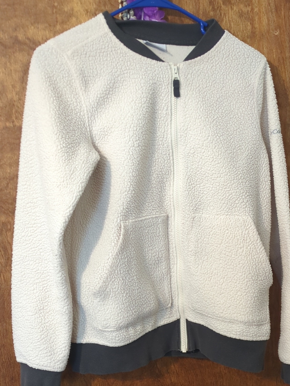 Columbia Sherpa Zip-Up Jacket with Dark Trim